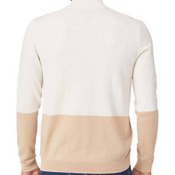 Paige Wayne Two-Tone Sweater in fresh linen/aged parchment-size M - Picture 3 of 8